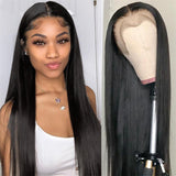 Long Straight Hair Front Lace African Women's Wigs - Chemical Fiber Headgear