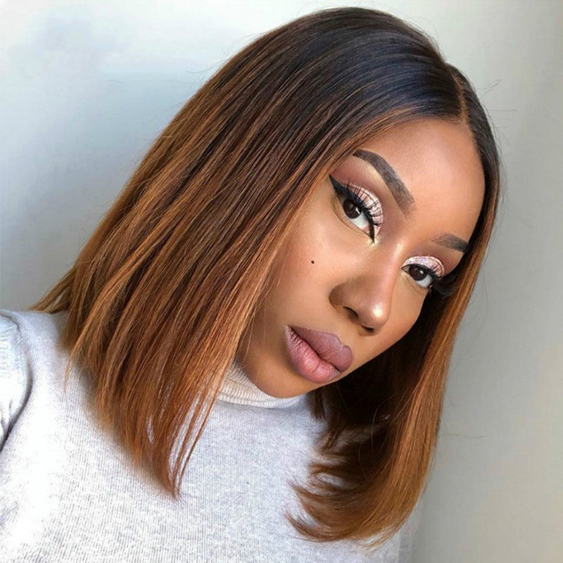 African Wig: European &amp; American Fashion Gradient Color Highlights