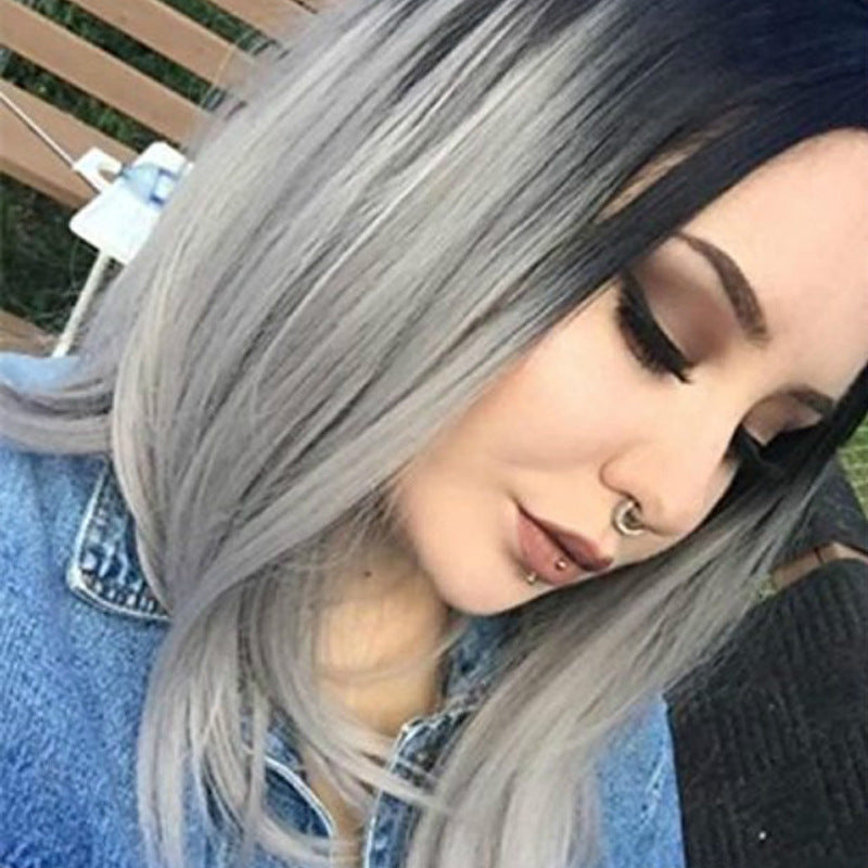 African Wig: European &amp; American Fashion Gradient Color Highlights