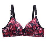 Middle-Aged And Elderly Mothers Bra Large Size Thin Section Without Steel Ring Full Cup - Leopard Multicolor