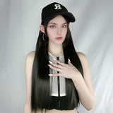 Wig Women's R Standard Peaked Cap Long Straight Hair