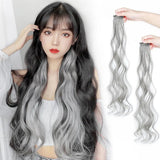 Dazzling Highlights: Long Curly Hairpiece for Women - 5 Vibrant Colors, Hanging Ear Design