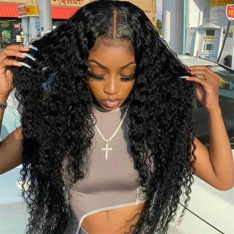 European & American Beauty Wig: Black Long Curly Hair Afro