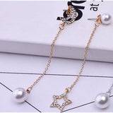 Pearl New Fashion Moon Stars Women Drop Earrings Gift - Golden