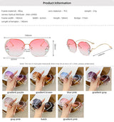 Women Fashion Diamond Rimless Sunglasses - Purple Pink - Shop N Save