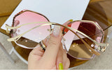 Women Fashion Diamond Rimless Sunglasses - Pink - Shop N Save