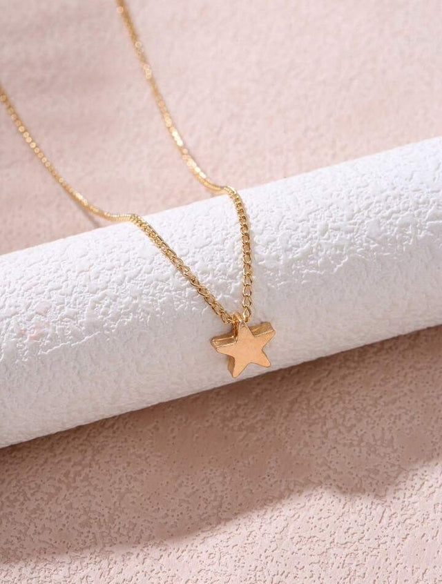 Simple 3D Star Pendant Necklace: Minimalist Jewelry Charm - Shop N Save