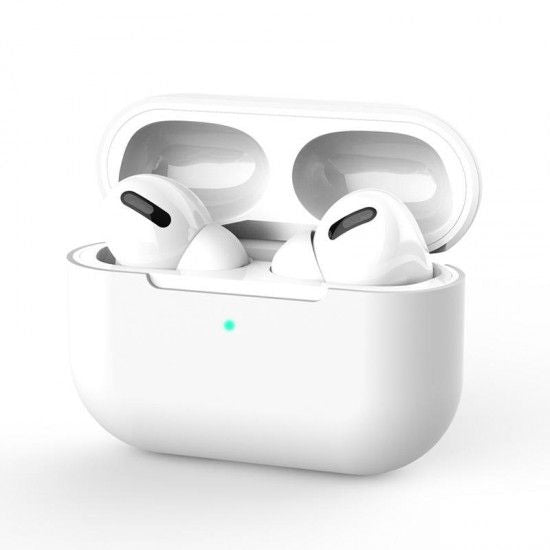 Silicone Cover Case For Apple Airpods Pro With Keychain - White