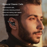 R15 LED Digital Display Ear Clip Wireless Noise Reduction Bluetooth Headphone (White)