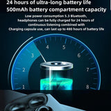 R15 LED Digital Display Ear Clip Wireless Noise Reduction Bluetooth Headphone (Black)