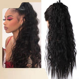 Wig European and American long Wavy ponytail hair fluffy corn perm ponytail wig African braid