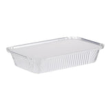 Hotpack Disposable Food Storage, Take away Aluminum Rectangle Food Container Silver 890ml with Lid, 50 Pieces - Shop N Save