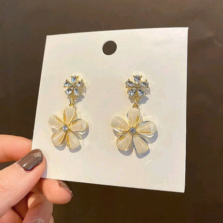 Crystal Zircon Double Studs: Fashion Silver Earrings for Women - Shop N Save