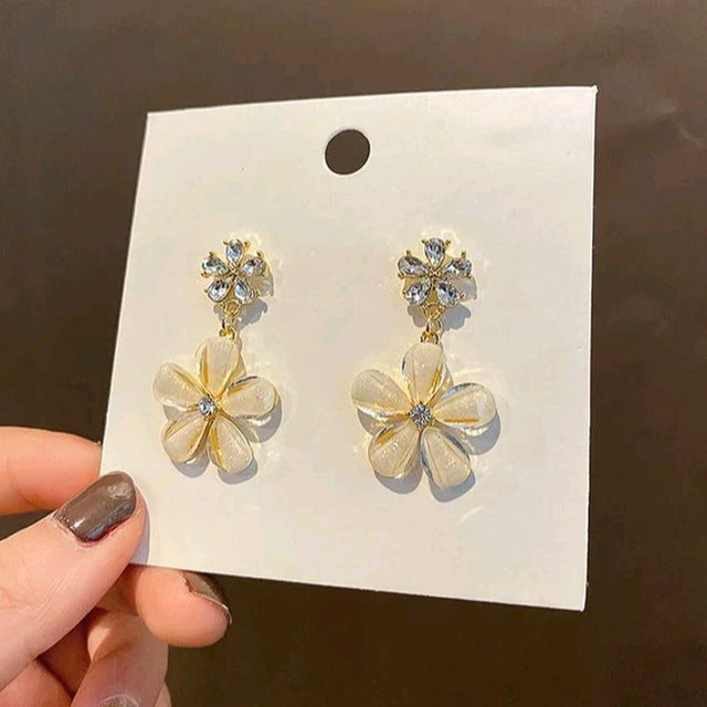 Crystal Zircon Double Studs: Fashion Silver Earrings for Women - Shop N Save