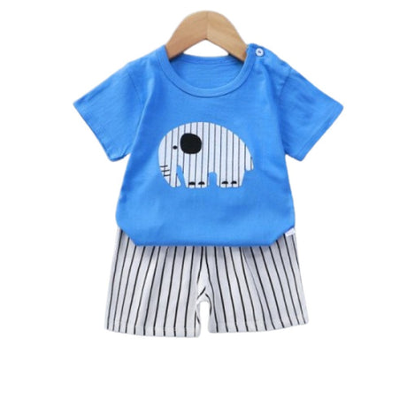 Breathable New Born Short Sleeve Two Piece Cotton Outfit Matching Set - Shop N Save