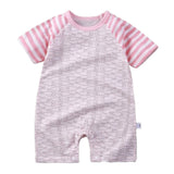 Pure Cotton Short-Sleeved Newborn Baby Jumpsuit - Pink - Shop N Save