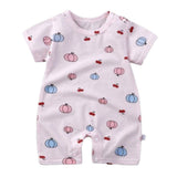 Pure Cotton Short-Sleeved Newborn Baby Jumpsuit - Pink - Shop N Save