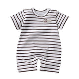 Pure Cotton Short-Sleeved Newborn Baby Jumpsuit - White - Shop N Save