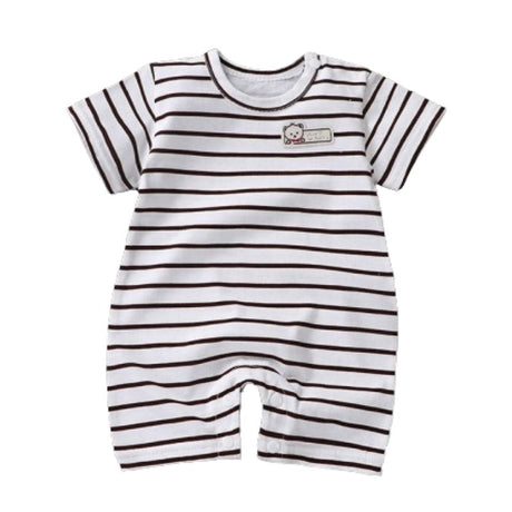 Pure Cotton Short-Sleeved Newborn Baby Jumpsuit - White - Shop N Save