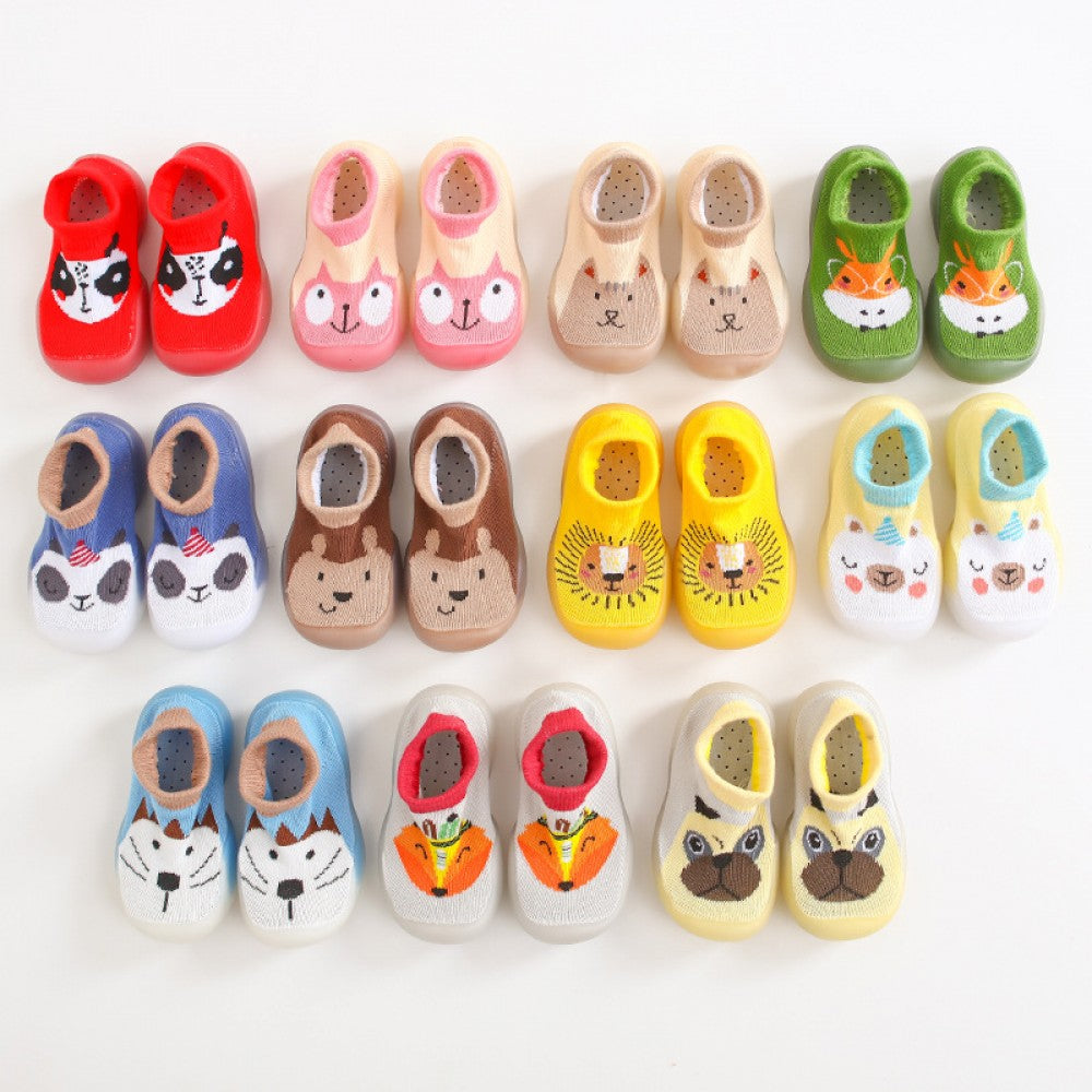 Newborn Infant Cartoon Design Socks Shoes For Kids Baby Girls - Breathable New Stylish Fashion For Boys Children - Soft Cotton Shoes - Brown - Shop N Save