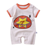 Pure Cotton Short-Sleeved Newborn Baby Jumpsuit - white - Shop N Save