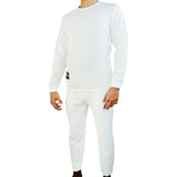 White Men's Tracksuit Long Sleeve Pullover Jogging Track Suit Athletic Casual