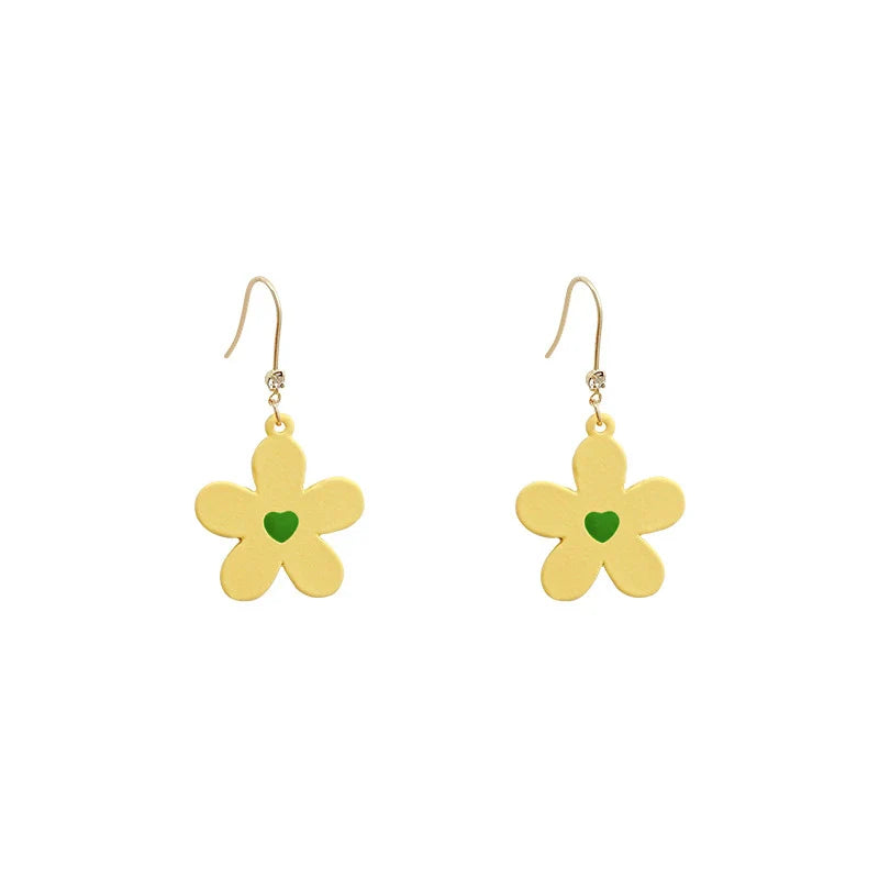 Lovely Vintage Yellow Flower Drop Earrings: Timeless Chic Design - Shop N Save
