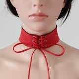 Wide Choker Necklace Belt Chokers Necklaces Tied red