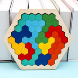 Wooden Color Imposition New Born Early Education Honeycomb Puzzle