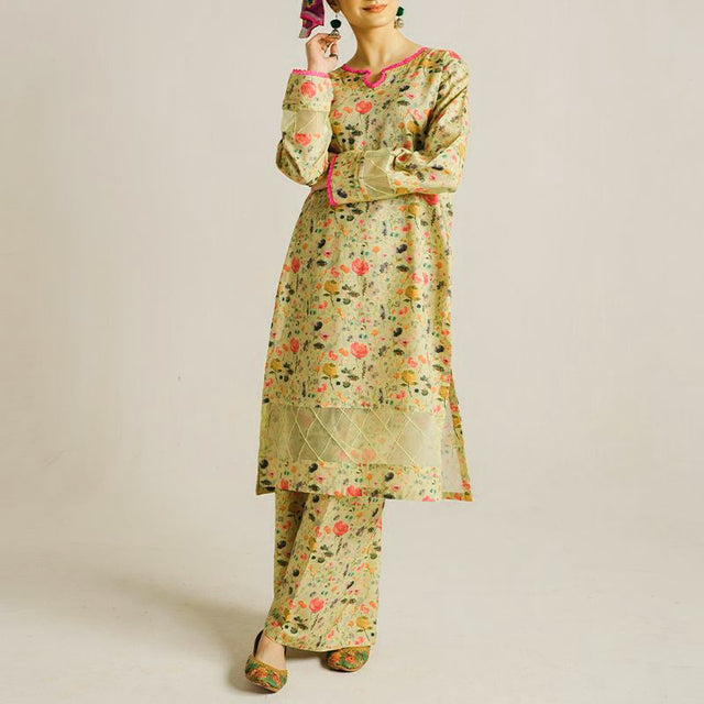2 Piece Kurti Salwar Embroidery Set - Pure Cotton Collection Stylish Solid Color Light Weight Cotton Fabric Suit Top Bottom Salwar Kameez Indian Pakistani Embroidered Suit For Event Party Outdoor Dress - Maroon - Shop N Save