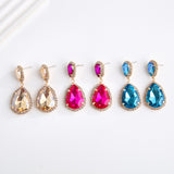 Multi-layer Drop-shaped Glass Rhinestone Metal Alloy High-grade Trending Earrings