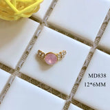 5-piece Alloy Nail Art Accessories Set Ring, Perfume Bottle, Lipstick, And Handbag Series