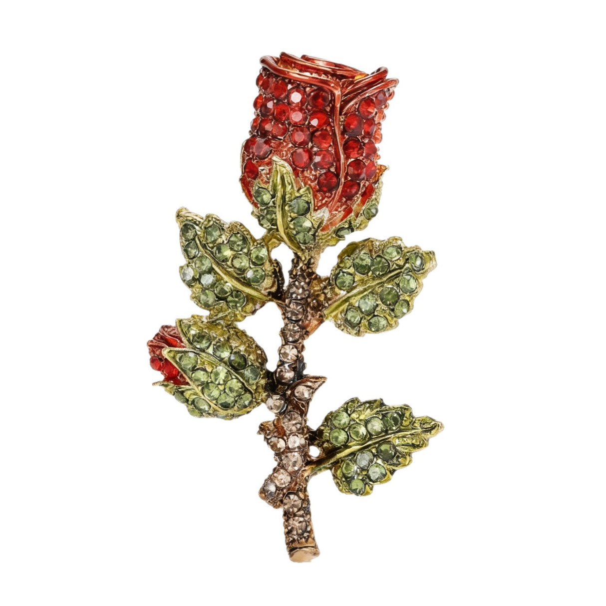 Creative Retro Alloy Rhinestone Rose Brooch