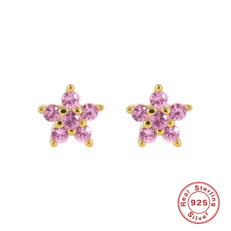Color Diamond Snowflake Fashion Trending Earrings