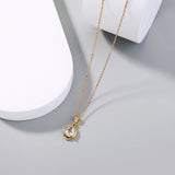 European and American necklace jewelry Light luxury simple style niche perfume bottle water drop transparent crystal zircon necklace accessories