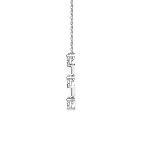 1 Carat Silver Necklace Pendant Set With Top Grade Moissanite, Made Of S925 Silver Plated Platinum.