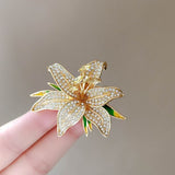 Elegant And Refined Full-diamond Lily Broochcollar Pin