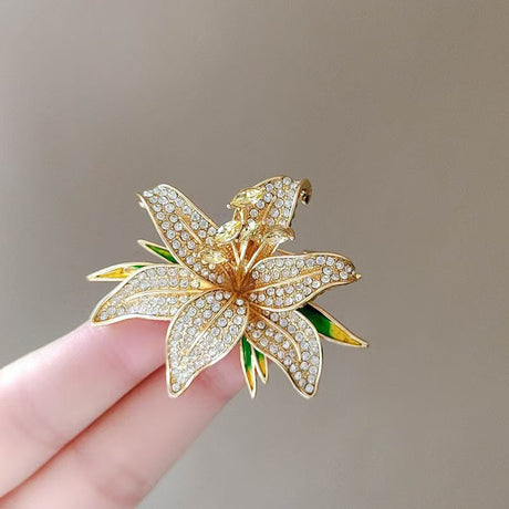 Elegant And Refined Full-diamond Lily Broochcollar Pin