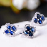 Colorful Jewelry Silver Set Jewelry Natural Sapphire Ring