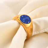Stainless Steel Ring With Cats-eye Gemstone