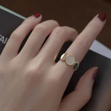 Open Ring With Micro-set Details Elegant And Stylish For Women