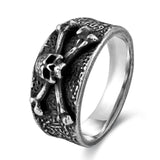 Titanium Steel Punk Skull Personality Retro Mens Ring