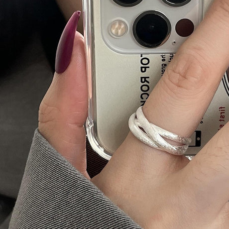 INS Style Irregular 925 Sterling Silver Stacking Rings For Women, Simple Non-Fading Versatile Finger Rings