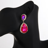 Multi-layer Drop-shaped Glass Rhinestone Metal Alloy High-grade Trending Earrings