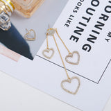 Heart long tassel asymmetric love earrings female temperament - Golden
