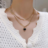 Carnelian &amp; Black Onyx Heart Necklace: Gold Charm Gift for Her - Shop N Save