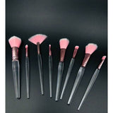 Transparent 8pcs Makeup Brush Set: Multifunctional Beauty Tools - Shop N Save
