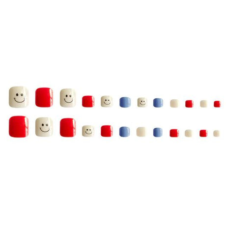 Cute Smile Nails Set - 24 Pieces with Glue, Multi-Color Variety - Shop N Save