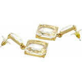 Chimes Crystal Earrings: Geometric Stud Drop, White Color - Shop N Save