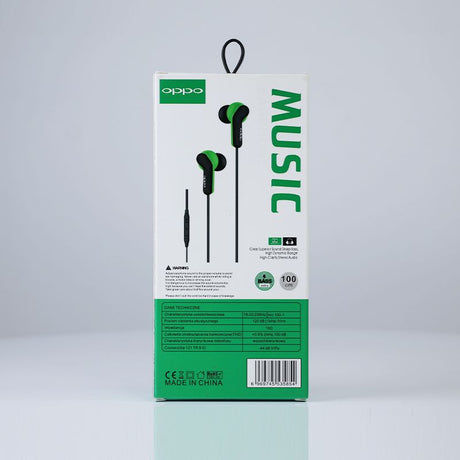 Oppo S50 Bass Handsfree: Enhanced Audio, Comfort Fit, Universal Compatibility (Green Black) - Shop N Save